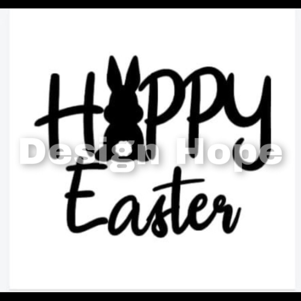 Happy Easter bunny decal 4”